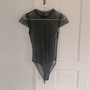 Forever 21 Mesh Polka Dot Bodysuit Small